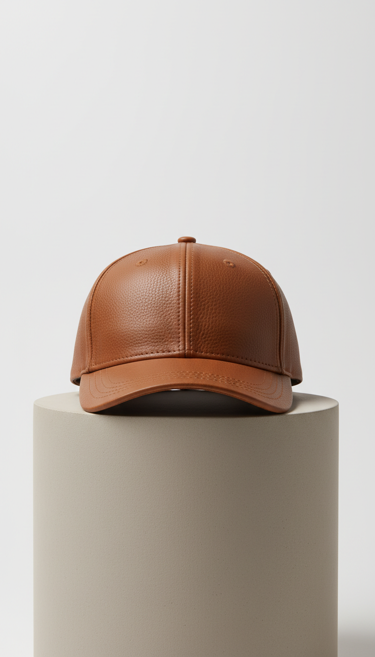 Gorra snapback en cuero italiano